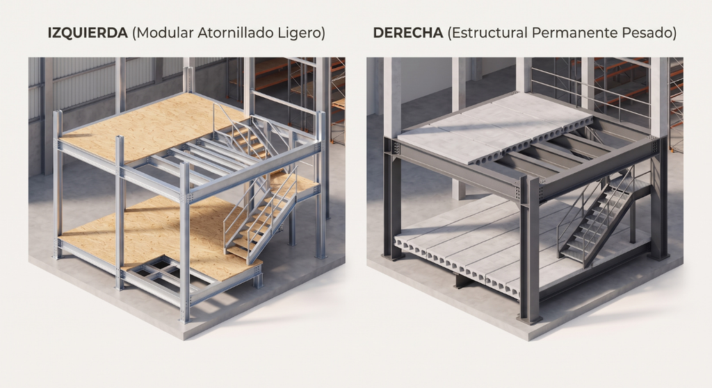 Altillo o entreplanta en nave industrial: requisitos, estructura y proyecto 1 Estructura modular